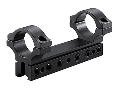 BKL 1-Pc Mount, 4" Long, 1" Rings, 3/8" or 11mm Dovetail, 6 Base Screws, Matte Black