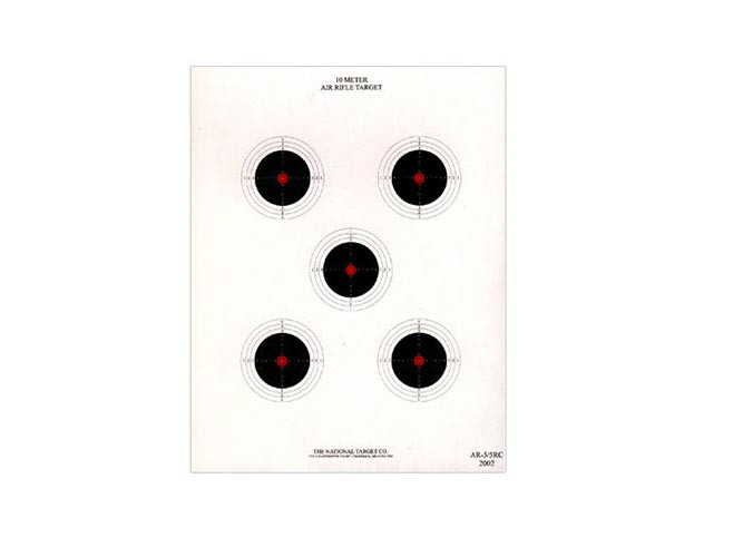 National Target 5 Bull Red Center Air Rifle Target