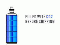 CO2 Tank, Filled, 12 oz., Refillable, Ships Filled