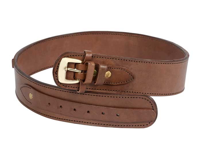 Gun Belt, 30-34" Waist, .38-Cal Loops, 2.5" Wide, Chocolate Leather