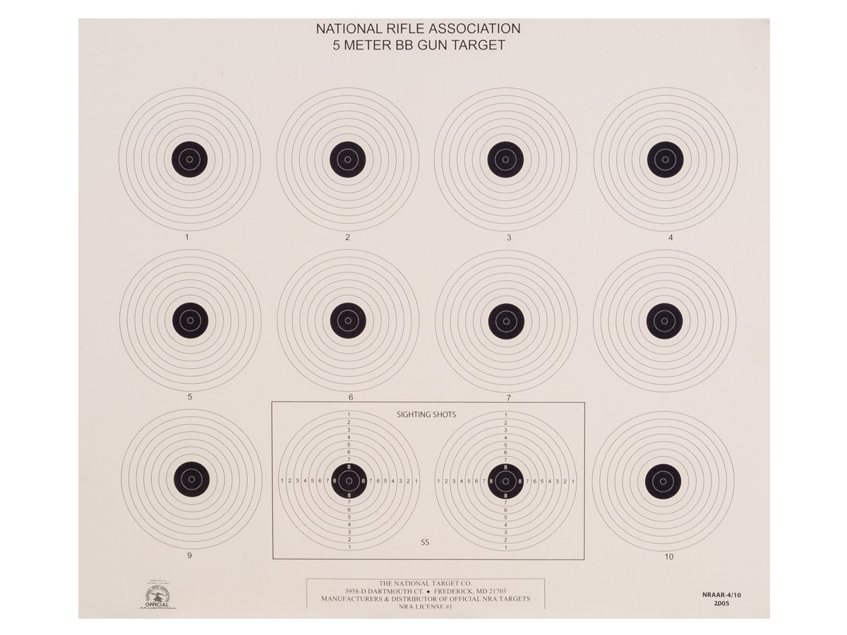 National Target NRA 5 meter BB Gun Target, 14"x12", 100ct.