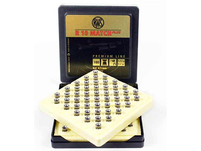 RWS-R-10 Match Heavy .177 Cal, 8.2 Grains, Wadcutter, 500ct sold in a sleeve of five with match pellet holders