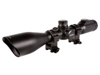 Leapers UTG 10x50 AO Accushot SWAT Rifle Scope, EZ-TAP, Illuminated Mil-Dot Reticle, 1/4 MOA, 30mm Tube, See-Thru Weaver Rings